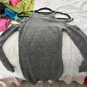 Grey long sleeve fashion nova dress